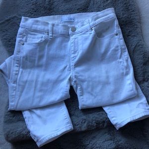 Ladies white crop jeans